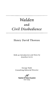 Walden and on the Duty of Civil Disobedience cover